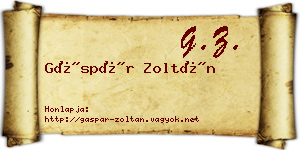 Gáspár Zoltán névjegykártya